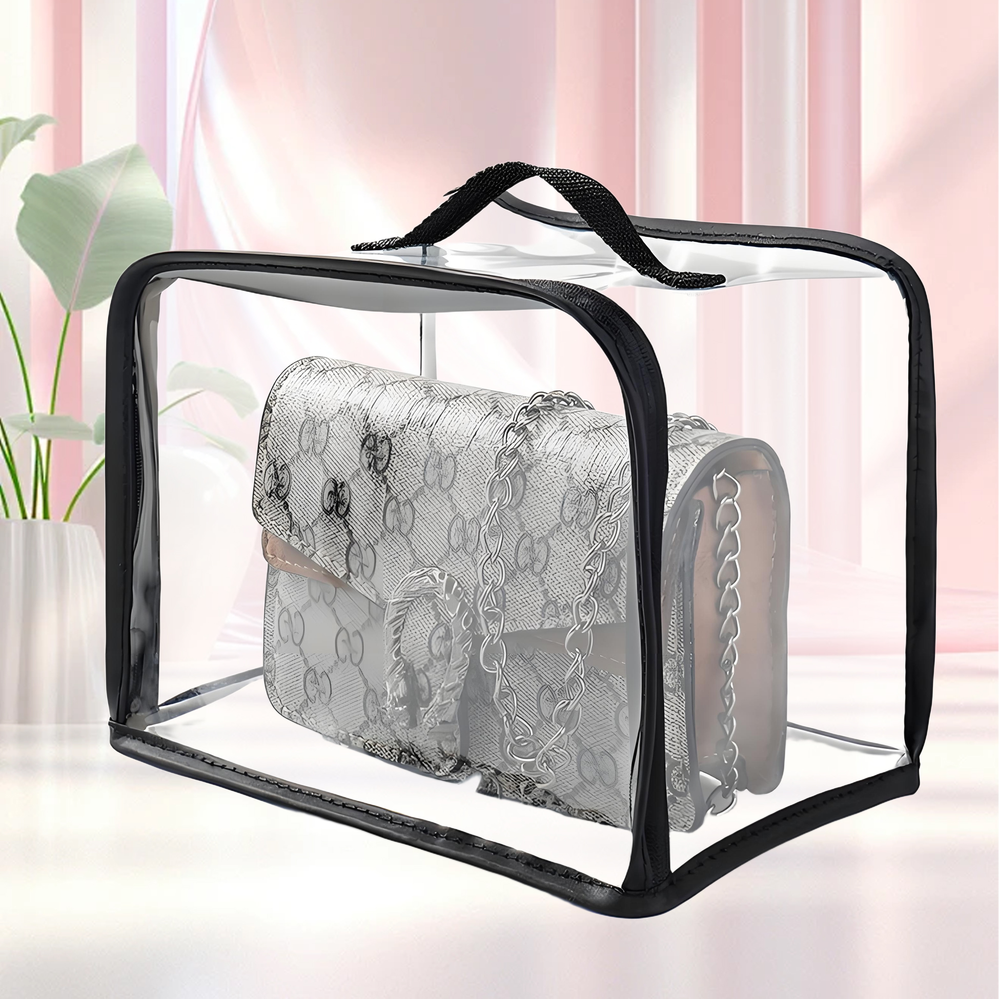 Transparent Handbag Storage Bag with Handle