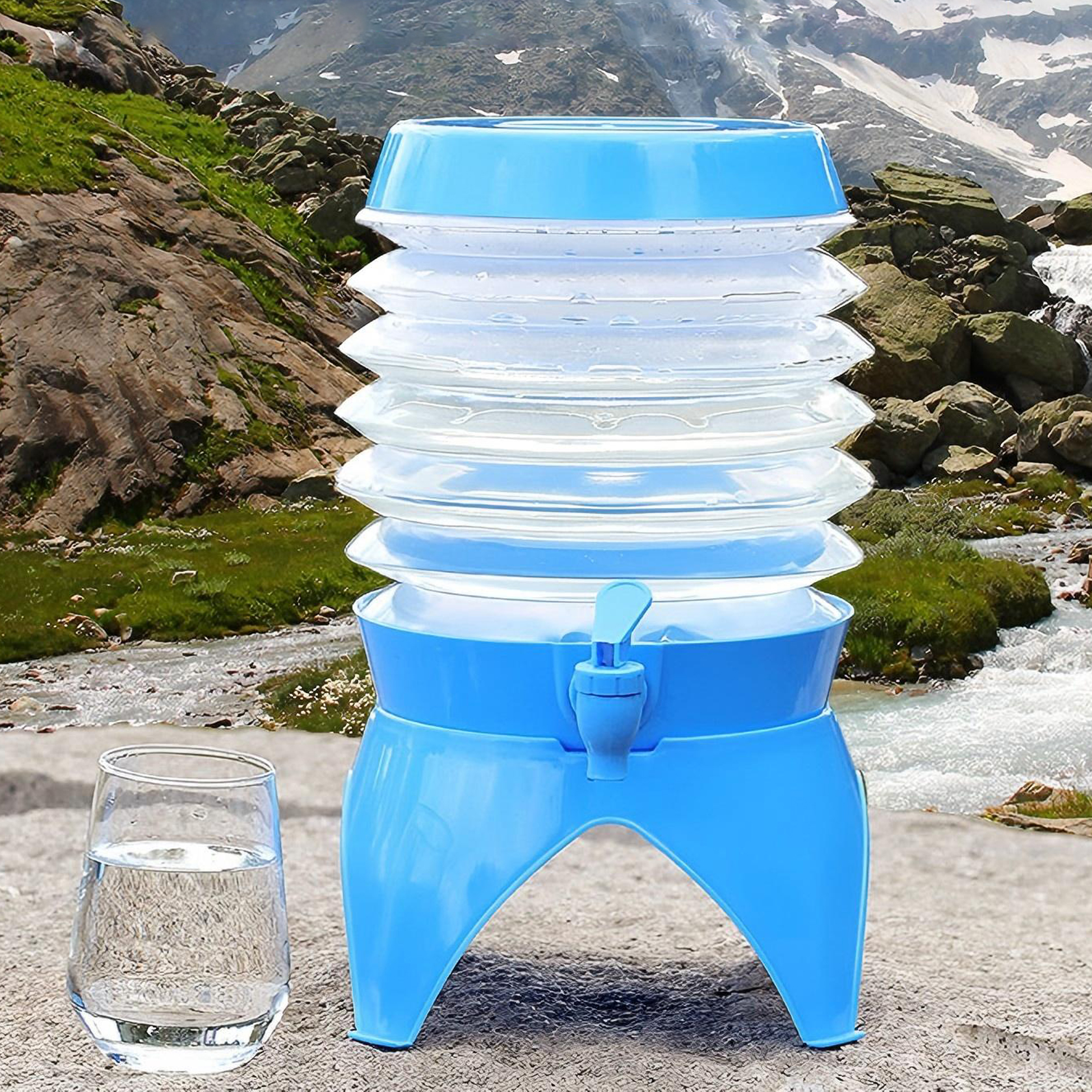 Collapsible Plastic Juice Dispenser Bucket