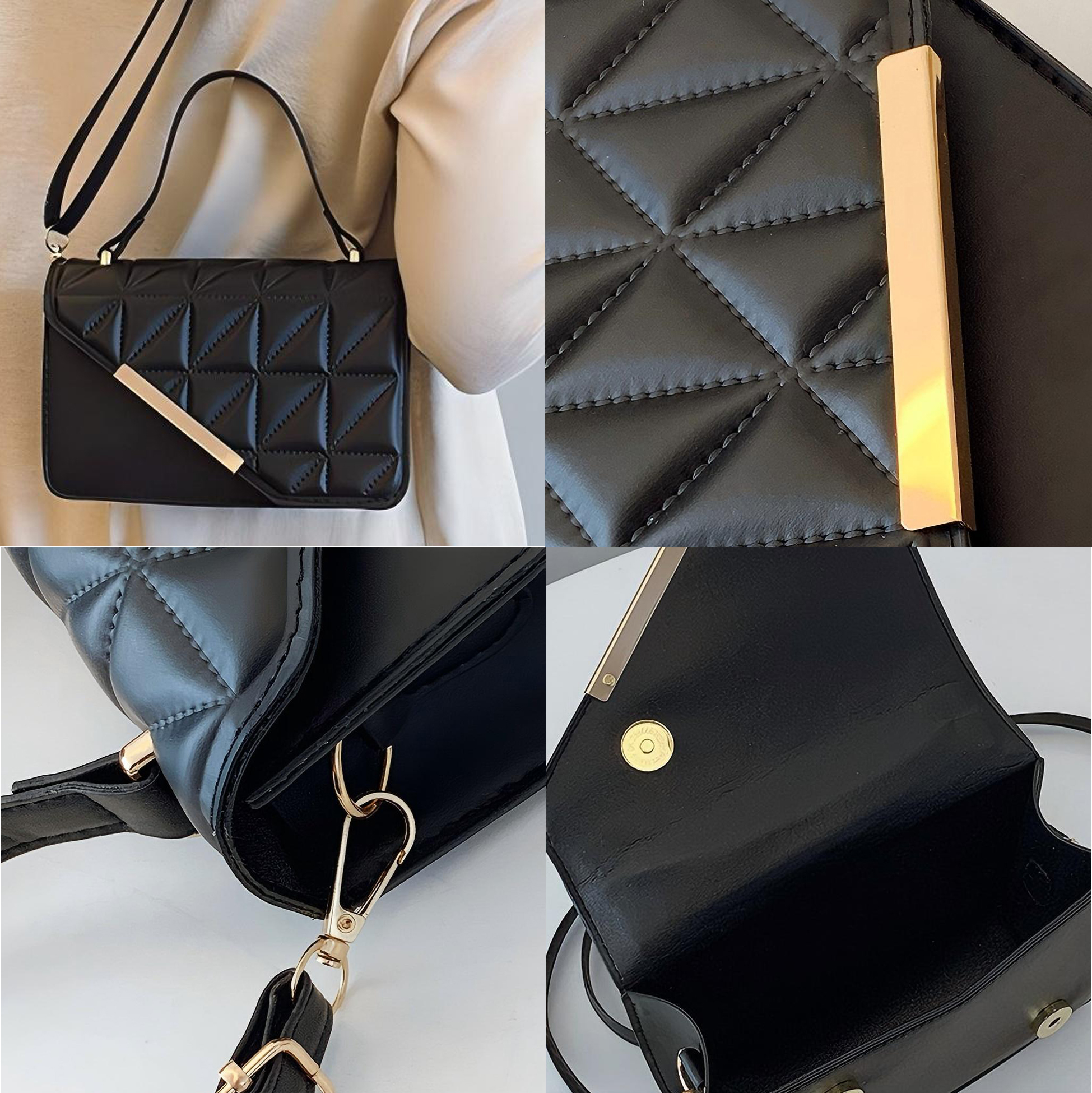 PU Leather Quilted Handbag