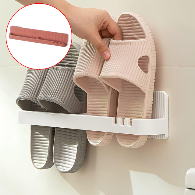 Wall Mounted Slipper Organizer Rack