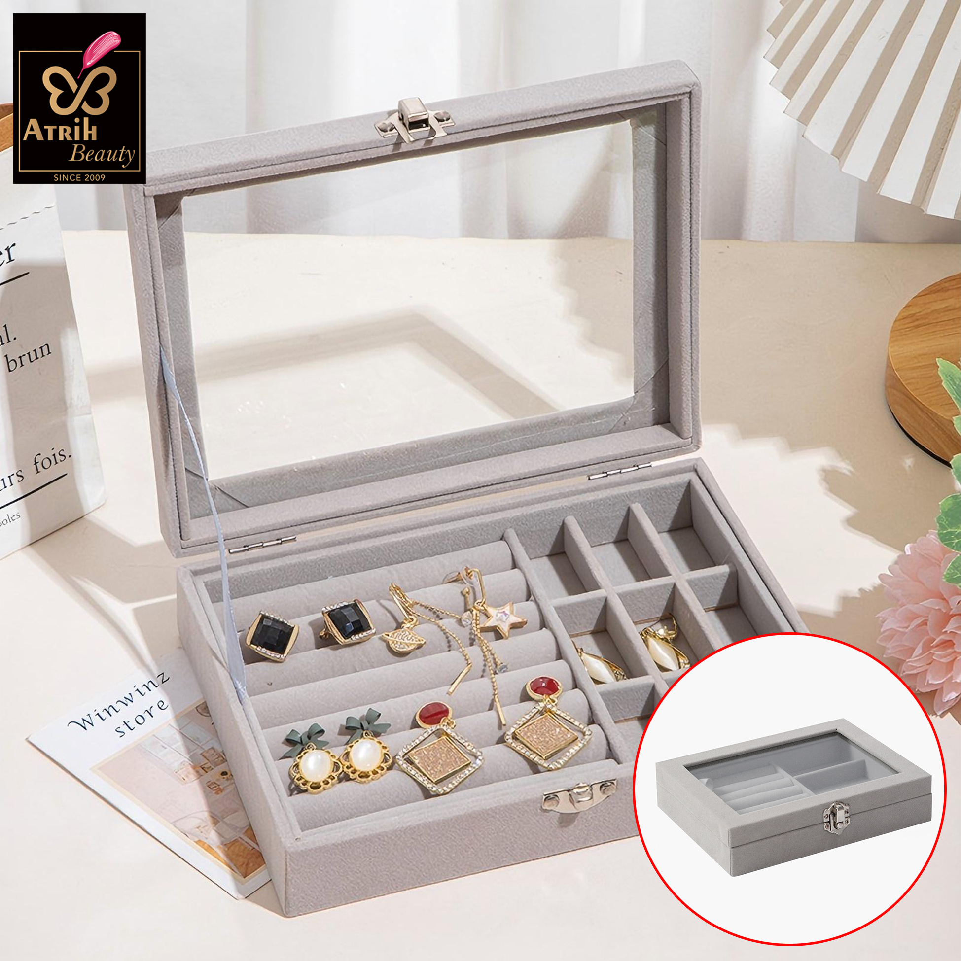 Pink Jewelry Box with Mirror