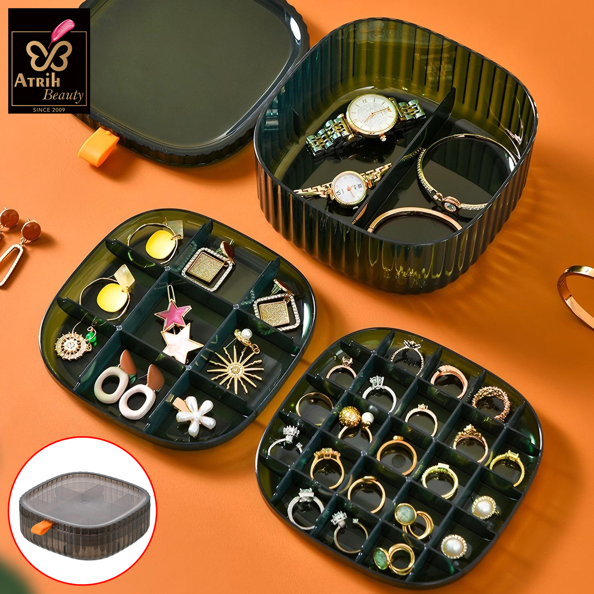 3 Layer Transparent Jewelry Storage Box