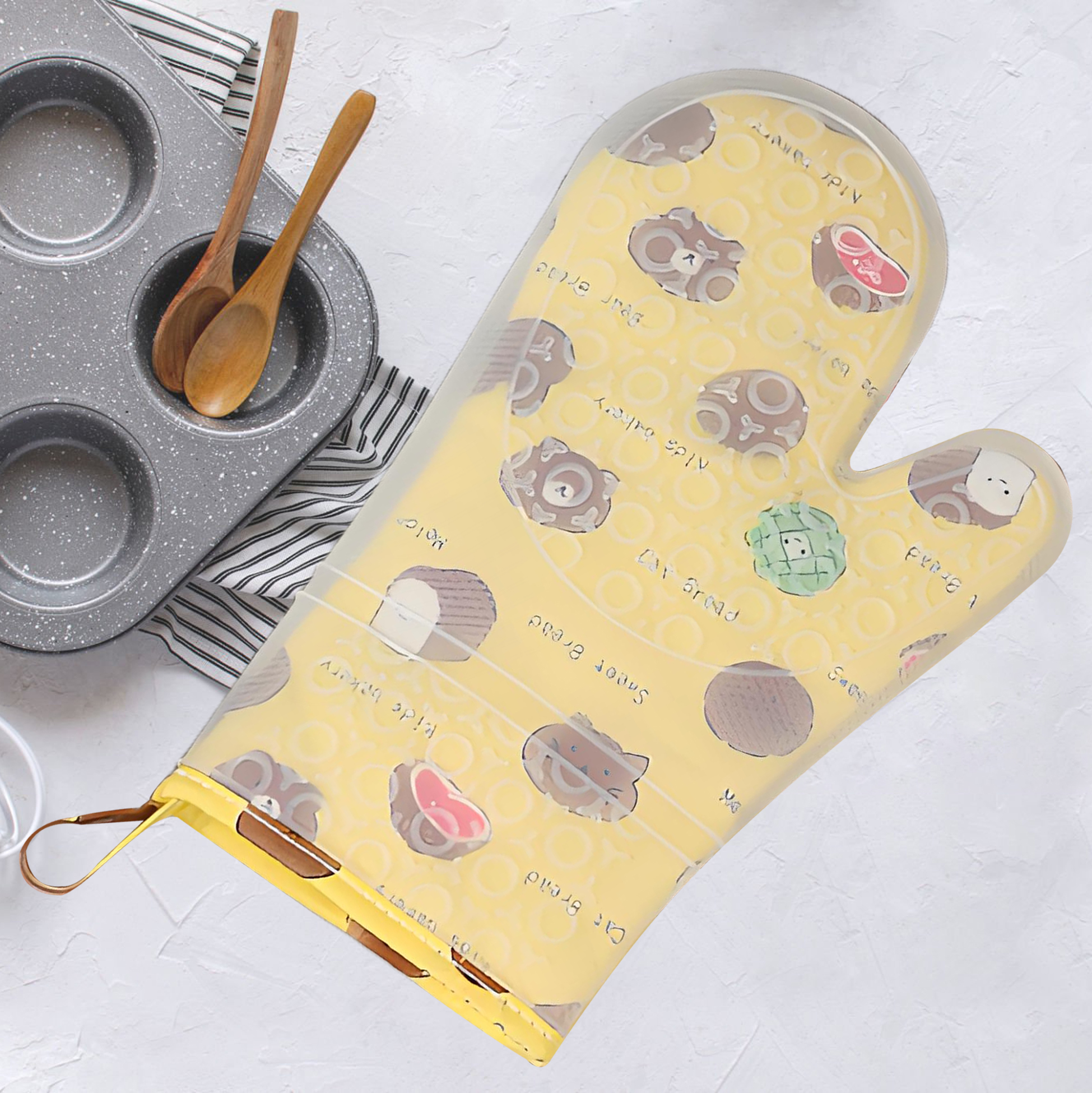Cartoon Printed Silicone Oven Mitt