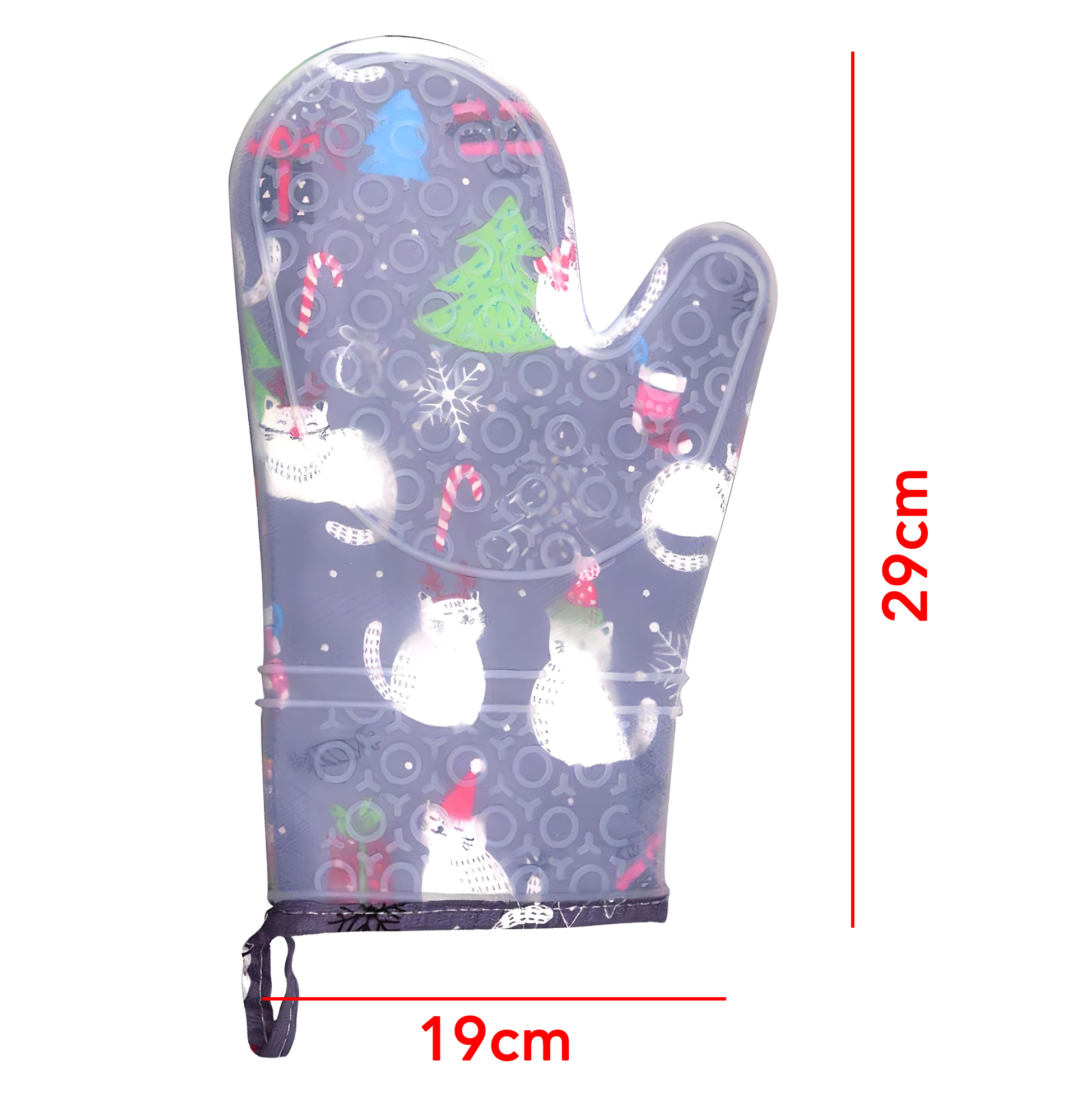 Festive Cat Themed Silicone Oven Mitt
