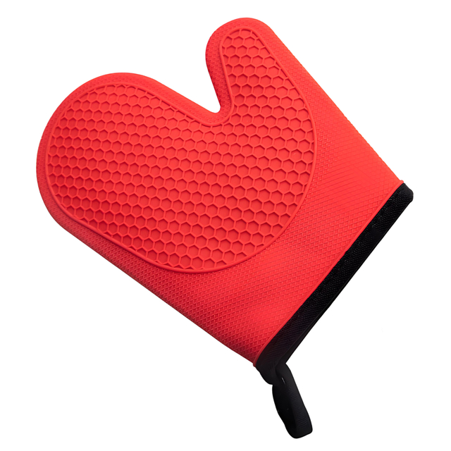 Vibrant Red Silicone Oven Mitt