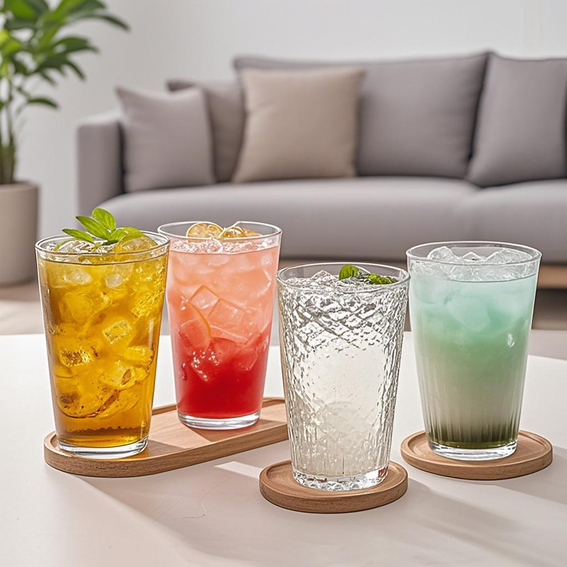 330ML Clear Hammered Texture Glass Drinking Cups