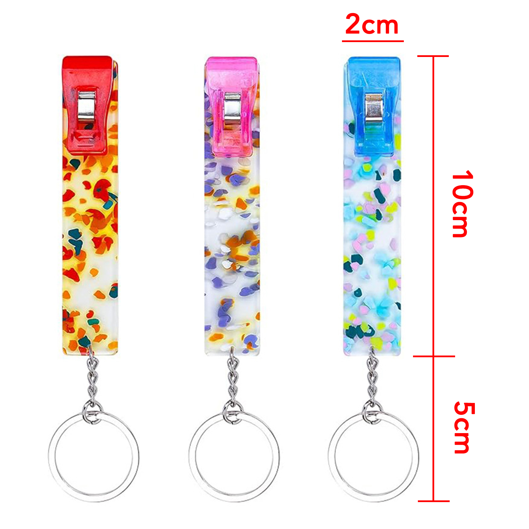 Colorful Resin Card Clip Keychain