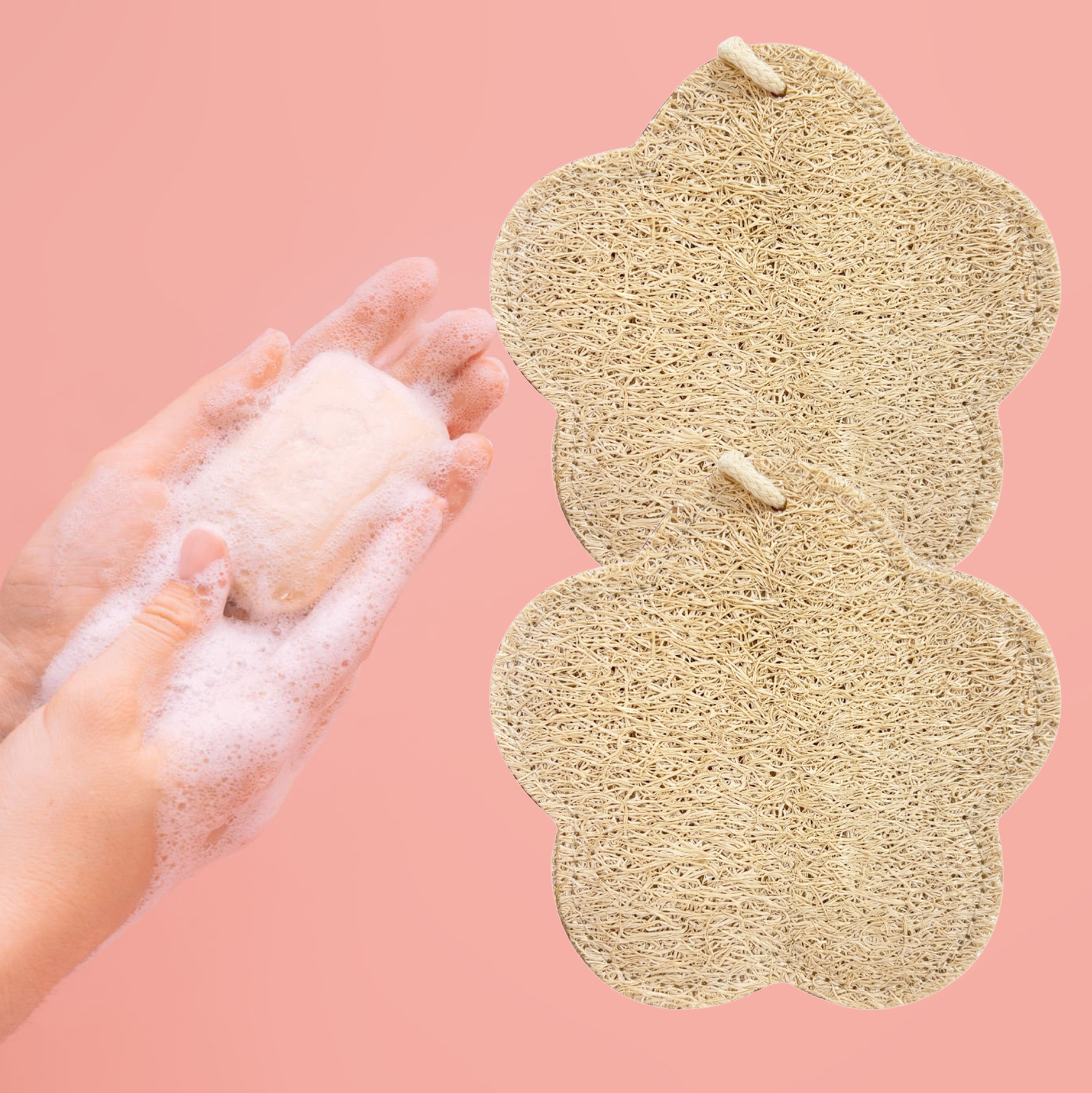 Flower Shaped Natural Loofah Exfoliating Bath Sponge