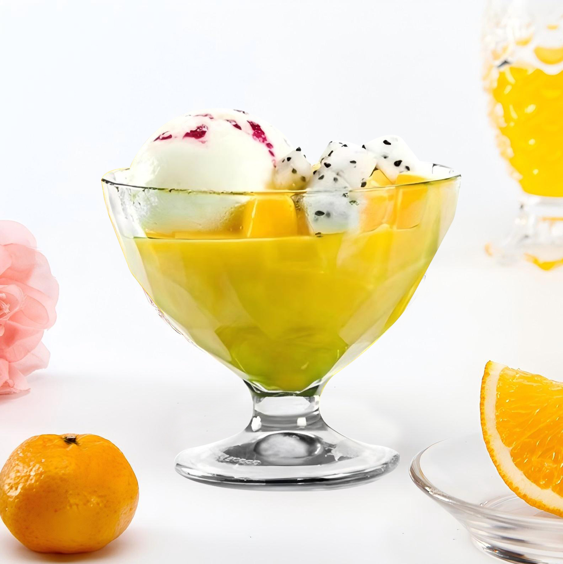 Set of 6 Glass Dessert Sundae Bowl