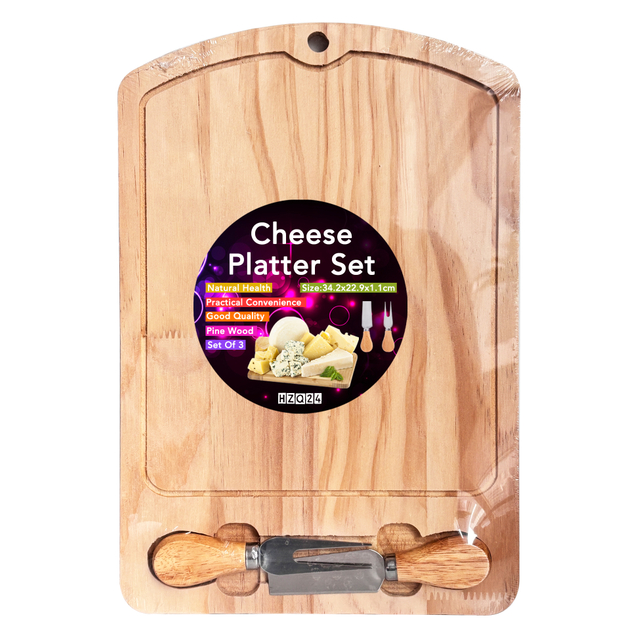 Wooden Cheese Board with Integrated Tool