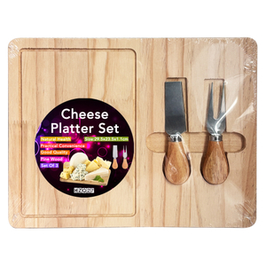 Wooden Cheese Board and Knife Set