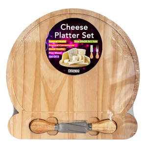 Unique Shaped Wooden Cheese Board Set