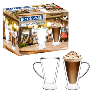 400ml Clear Double Wall Glass with Handle