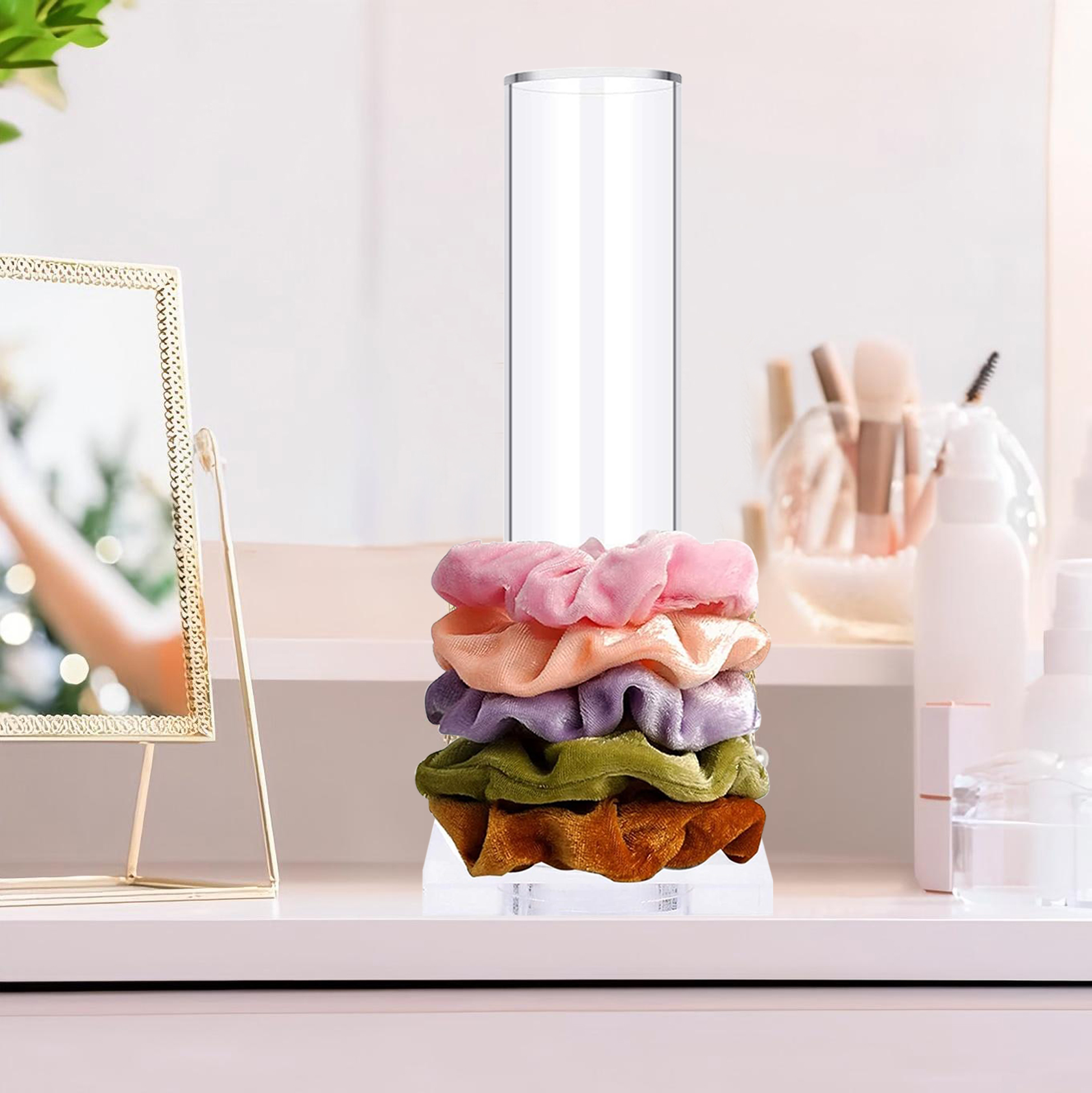 Clear Acrylic Hair Scrunchie & Headband Organizer Stand