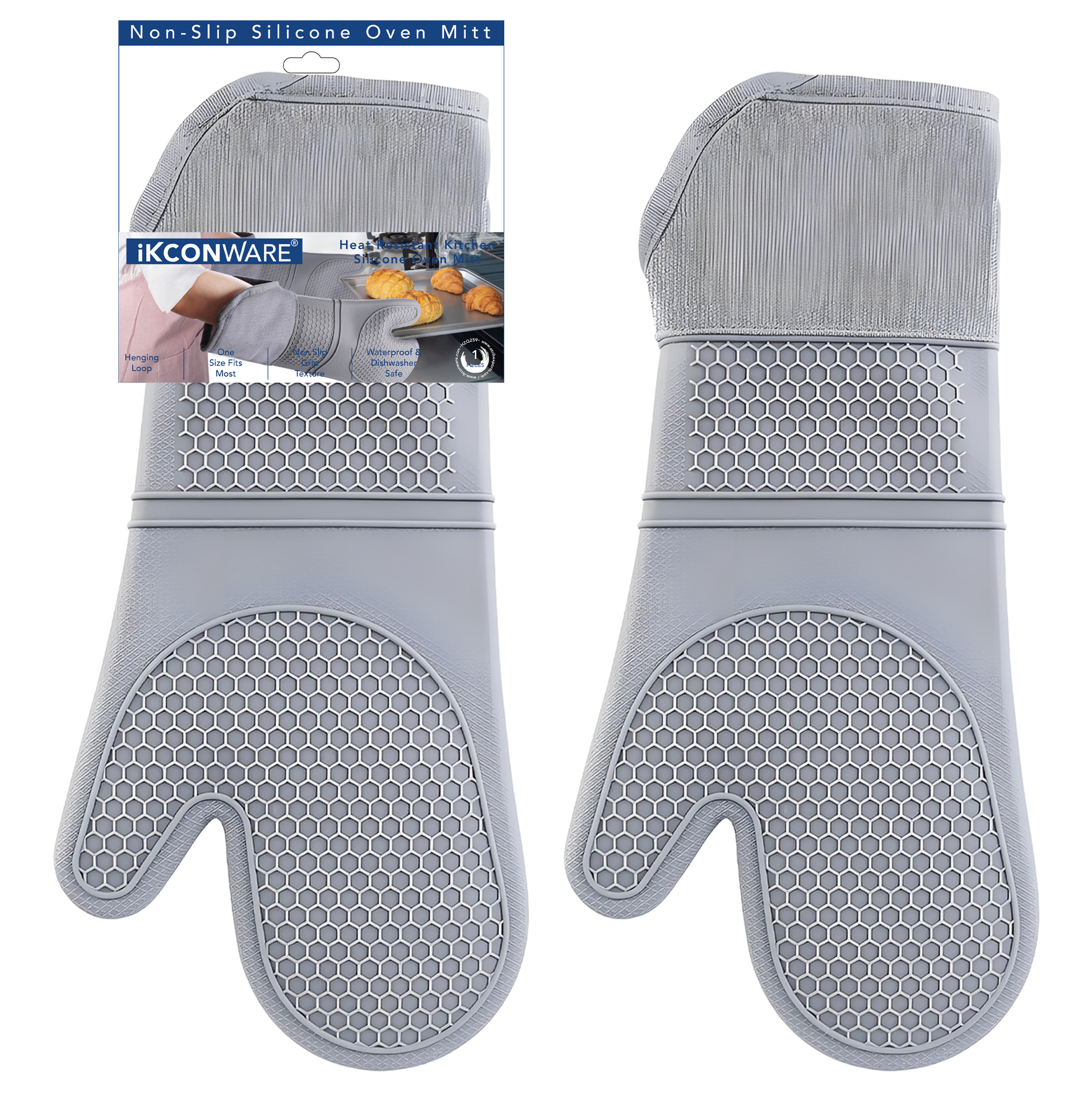 Modern Grey Silicone Oven Mitt