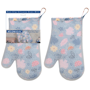 Floral Themed Silicone Oven Mitt
