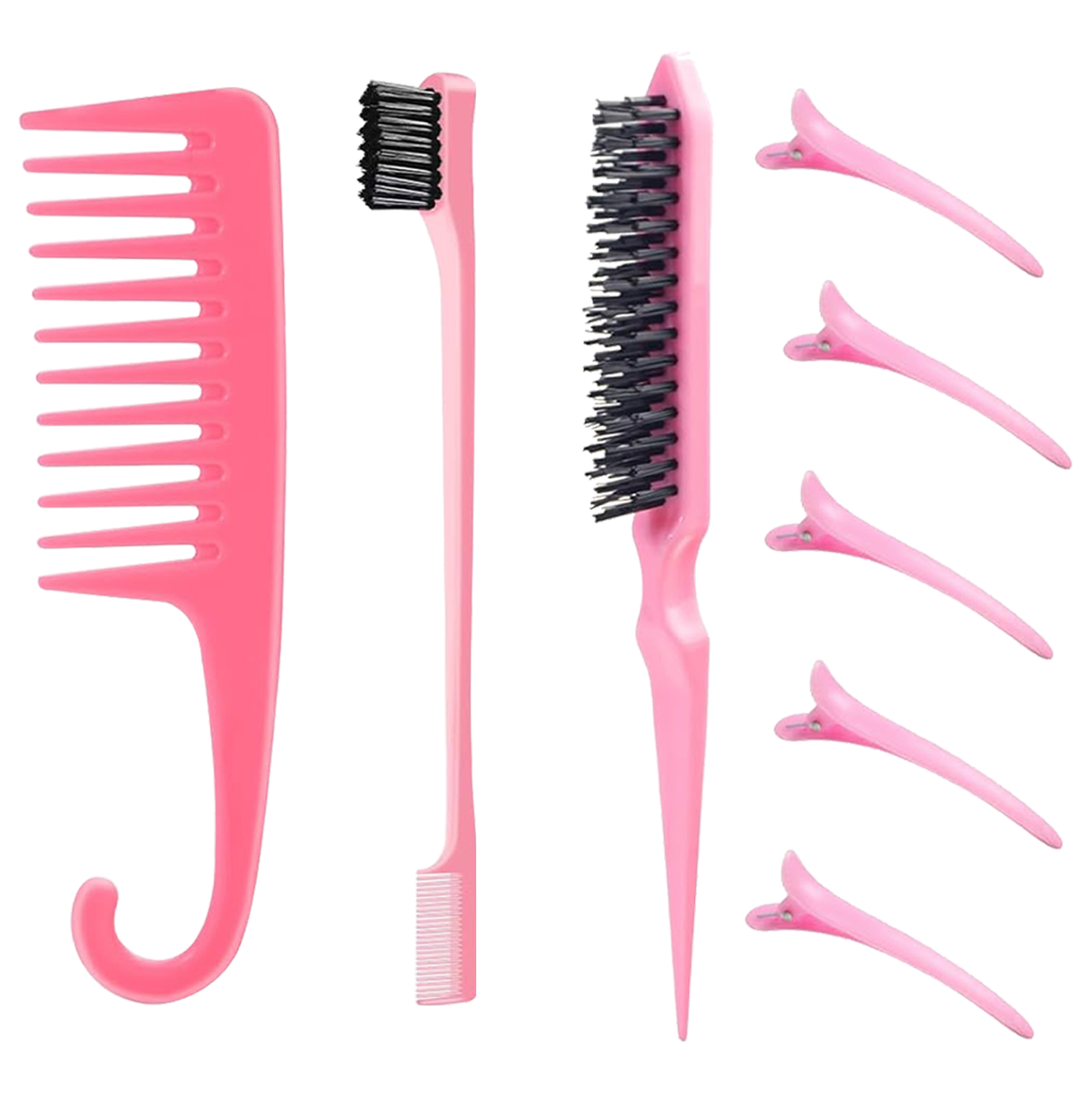 Pink Hair Styling Tool Set of 8