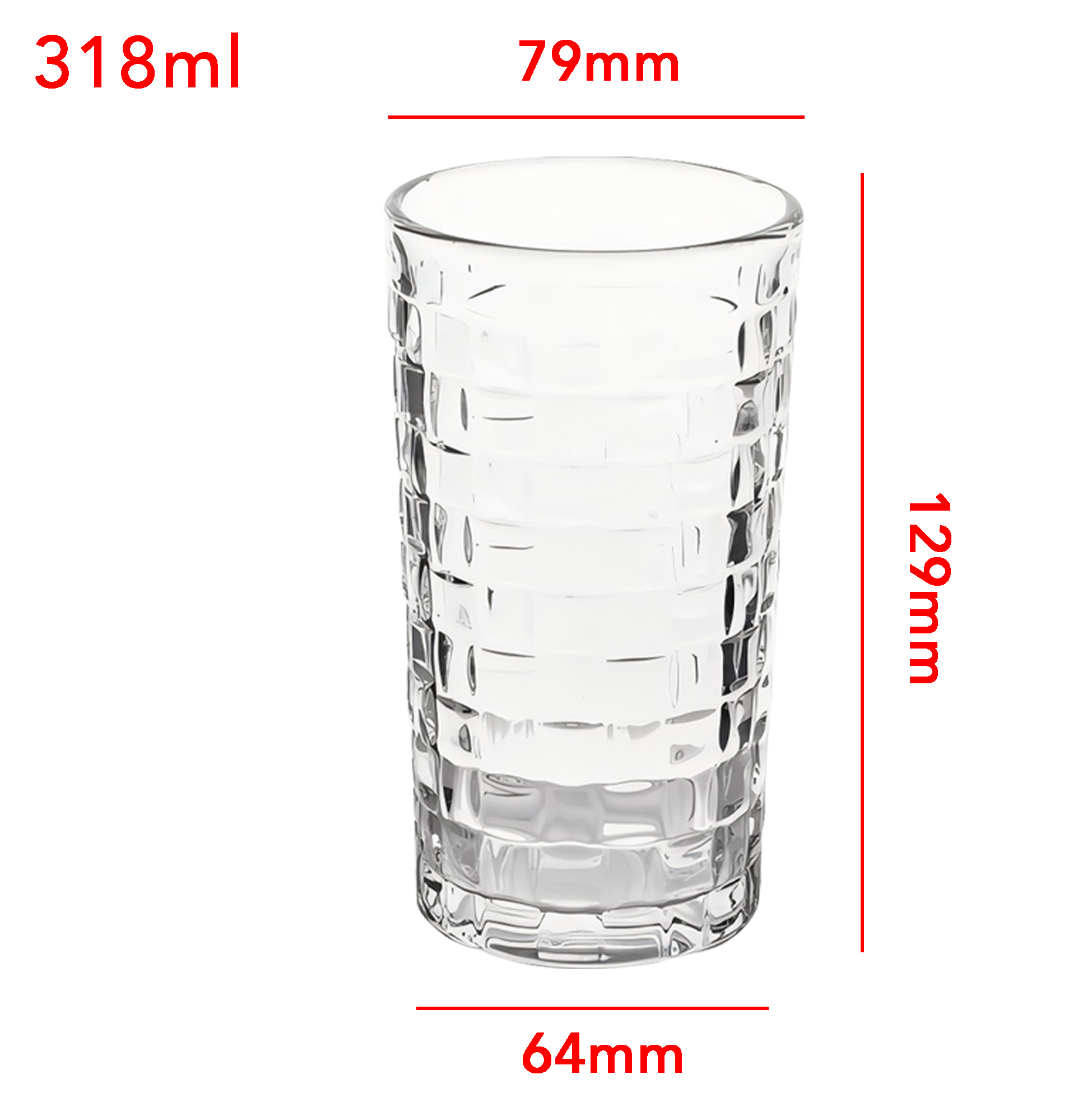 Textured Clear Glass Tumbler Set (6 - Piece)