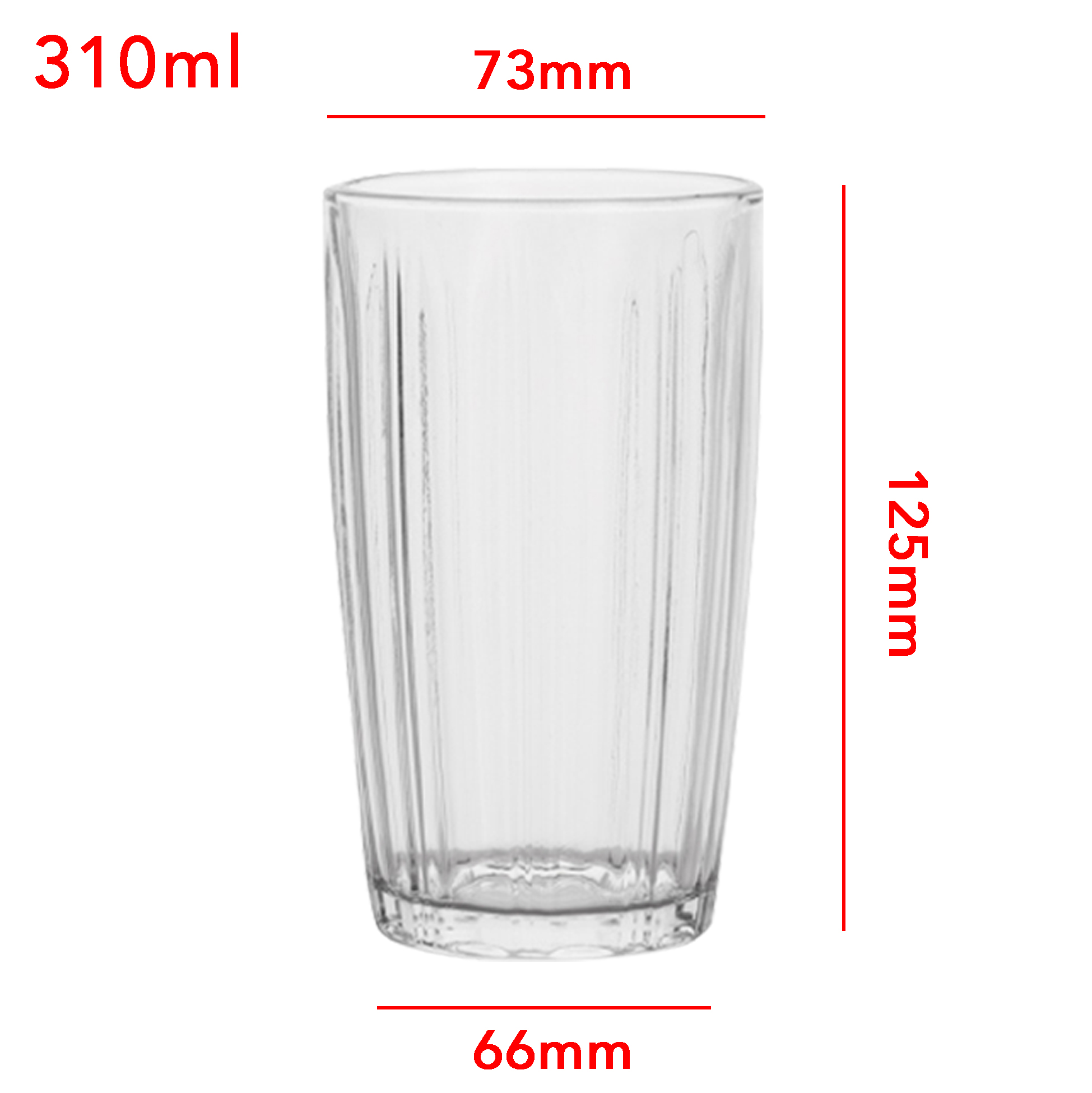 6-Piece Ribbed Highball Glass Set
