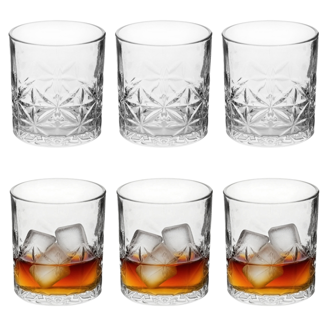 6-Piece Star-Etched Whiskey Glass Set