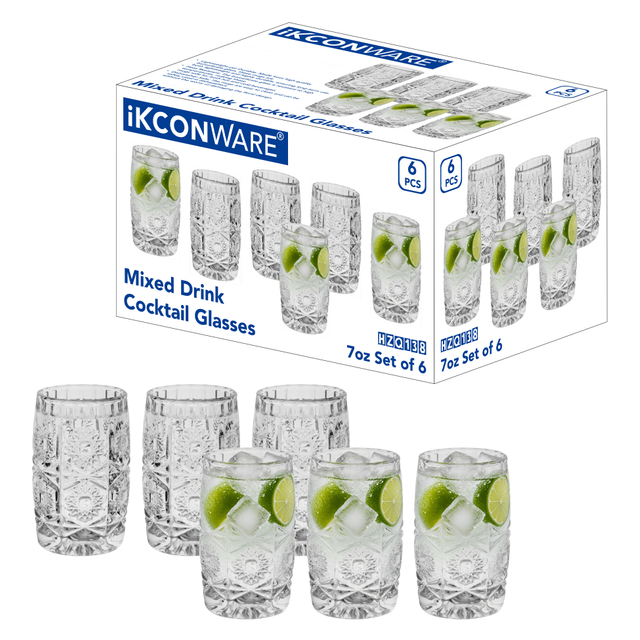 6-Piece Cut-Glass Tumbler Set