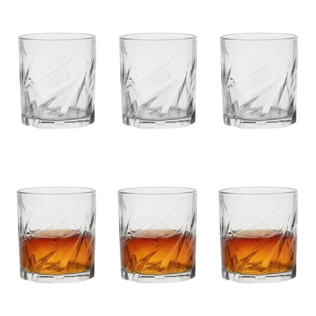 6-Piece Diagonal-Cut Whiskey Glass Set
