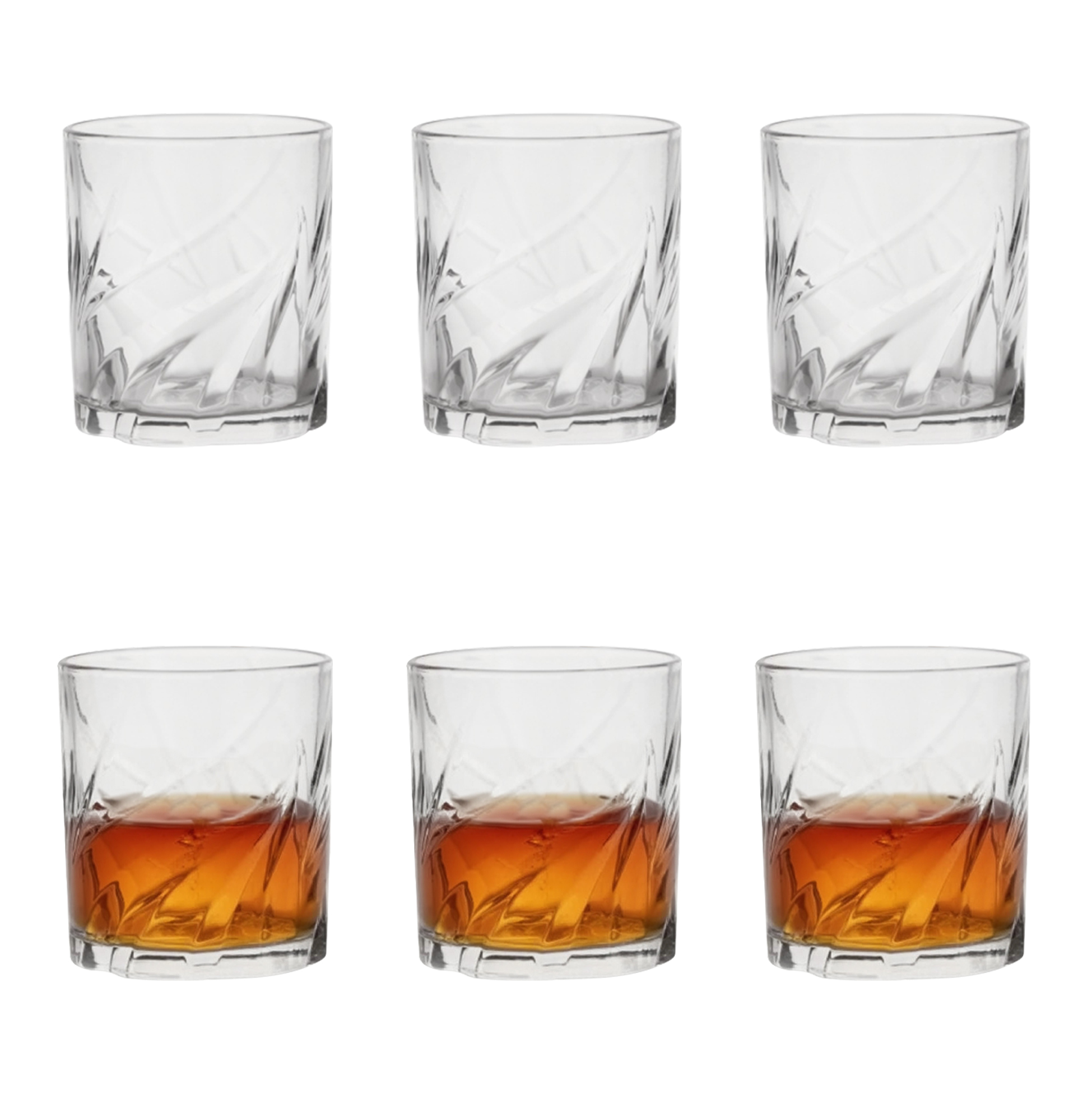 6-Piece Diagonal-Cut Whiskey Glass Set