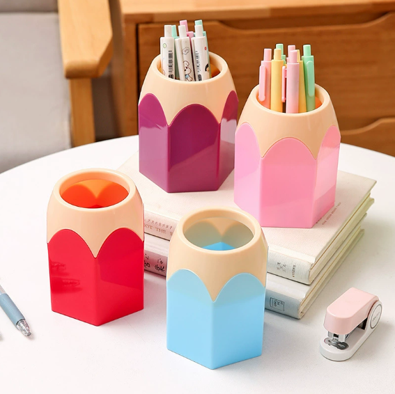 Pencil-Shaped Desk Pen Holder