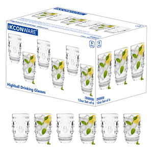 6-Piece Fleur-De-Lis Etched Glass Set
