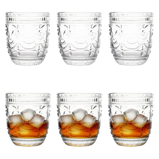 6-Piece Engraved Vintage Whiskey Glass Set