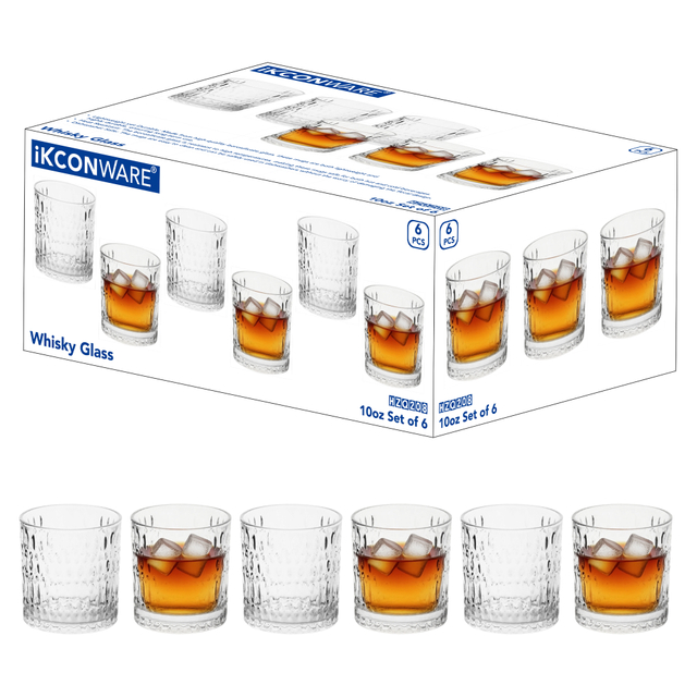 6-Piece Hammered Whiskey Glass Set