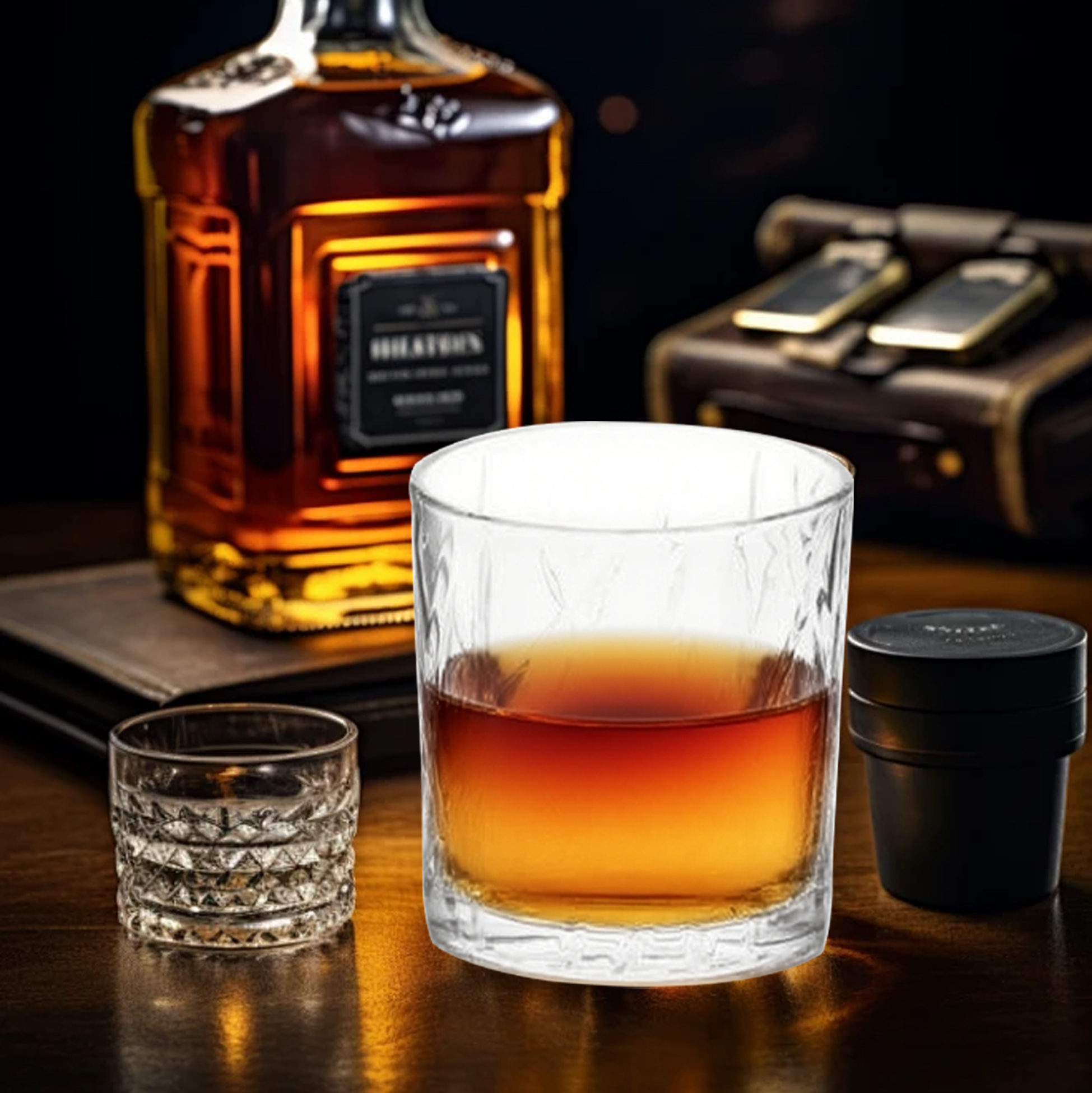 6-Piece Diamond-Cut Whiskey Glass Set
