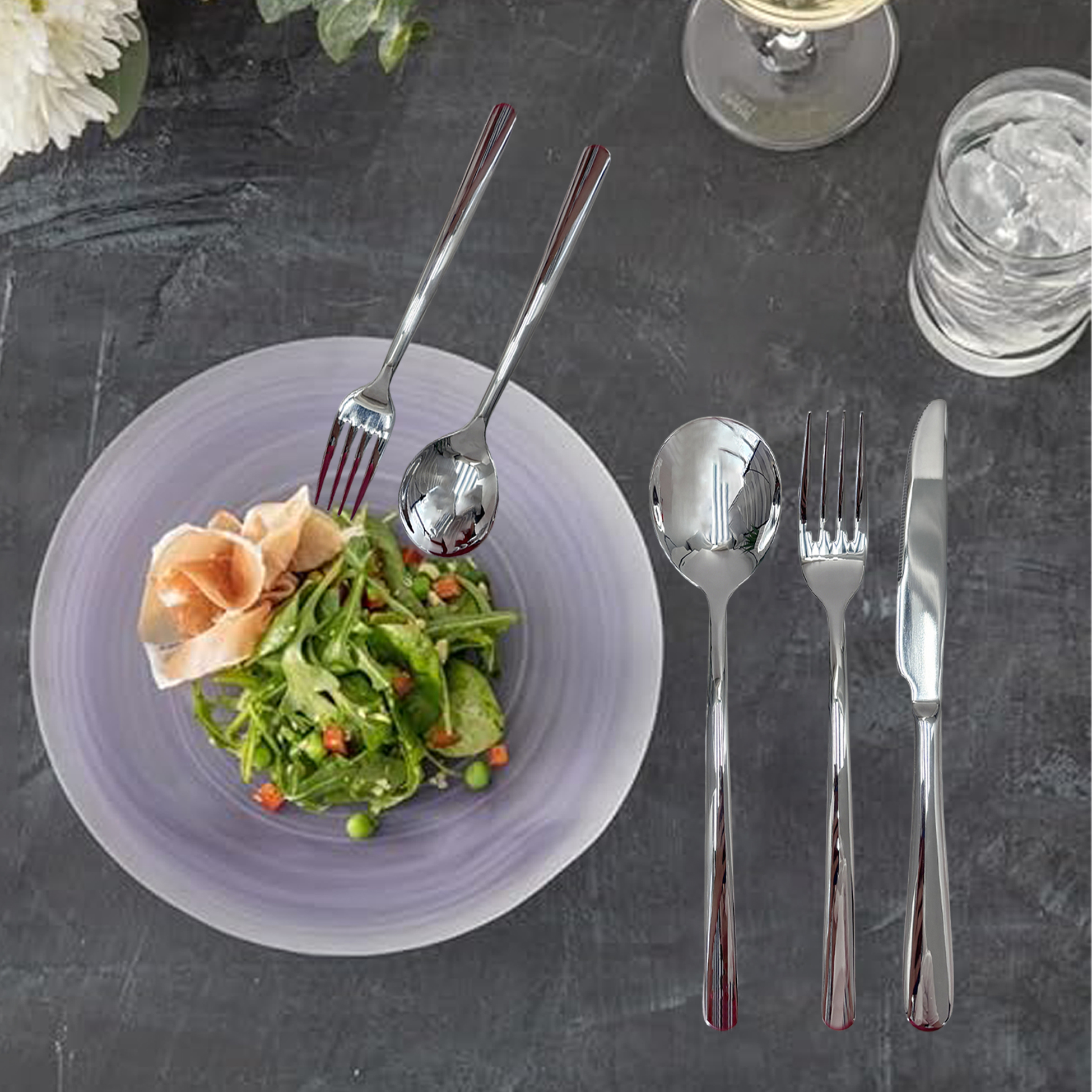 20-Piece Mirror-Finish Stainless Steel Cutlery Set