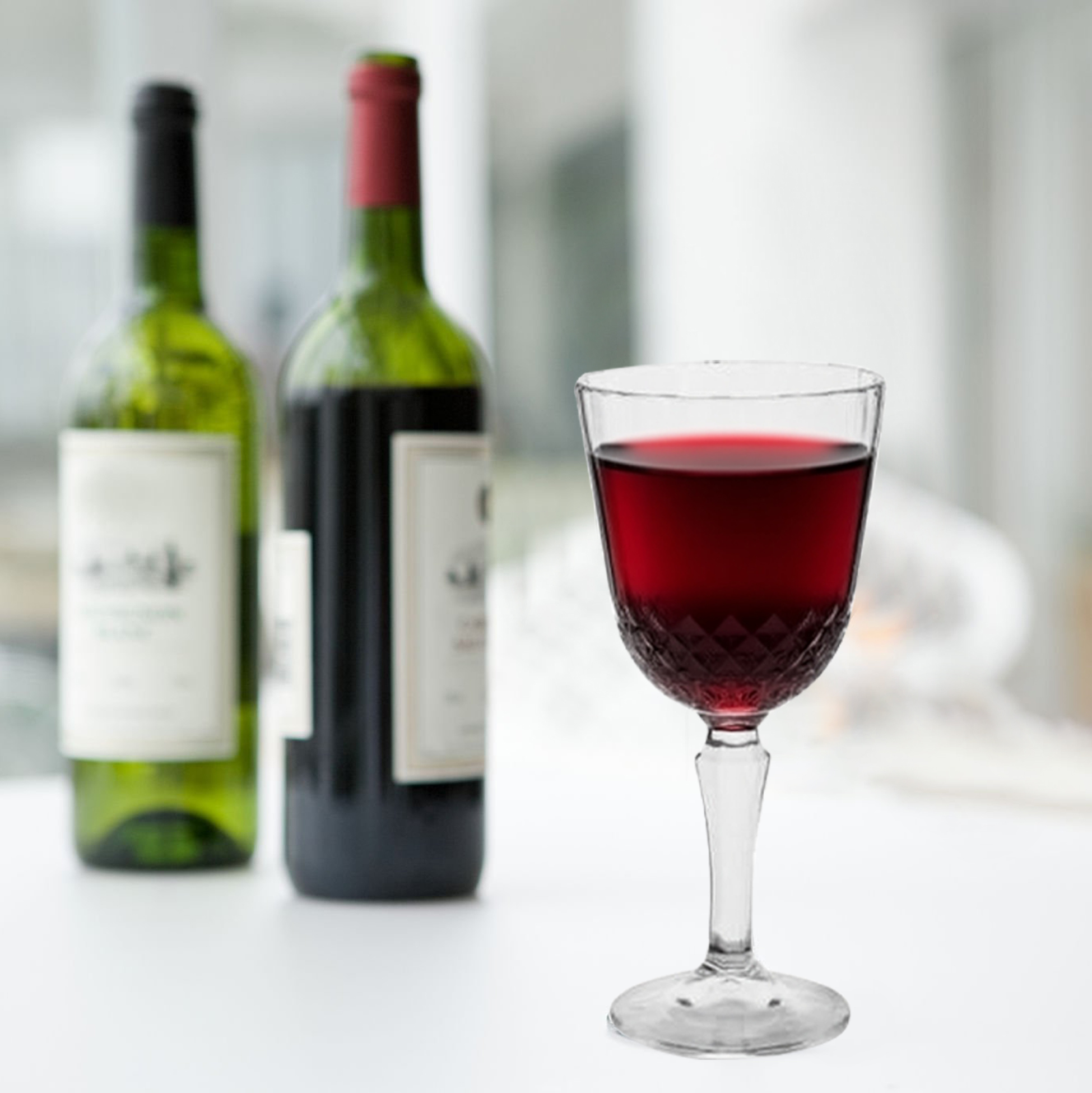 6-Piece Diamond-Cut Wine Glass Set