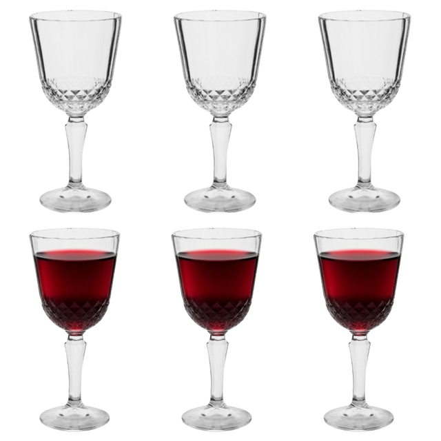 6-Piece Crystal-Cut Wine Glass Set