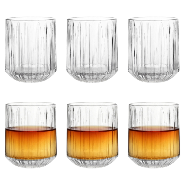 6-Piece Ribbed Whiskey Glass Set