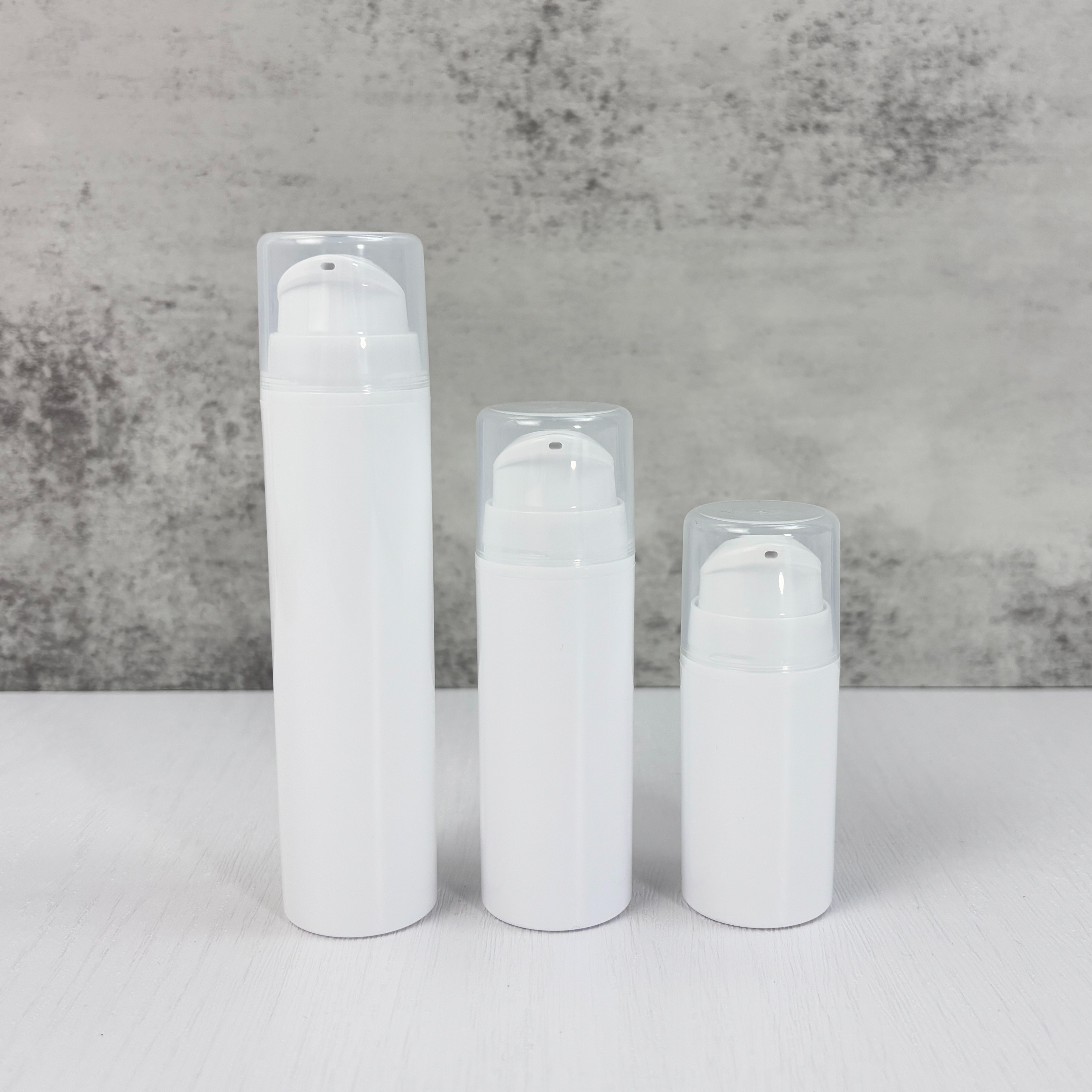 White Airless Lotion Dispenser Bottles