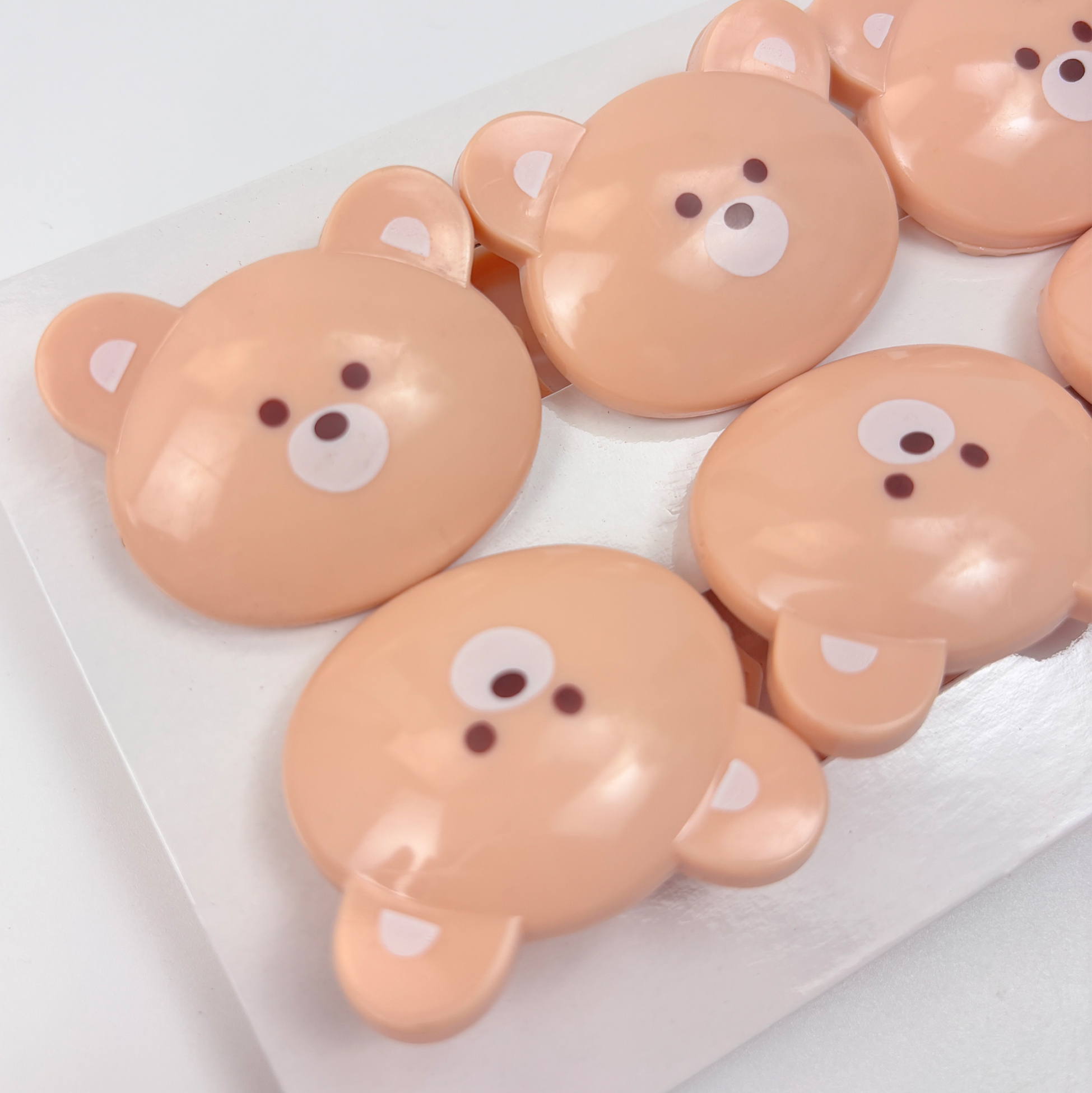 Brown Bear-Shaped Plastic Clip Set of 6