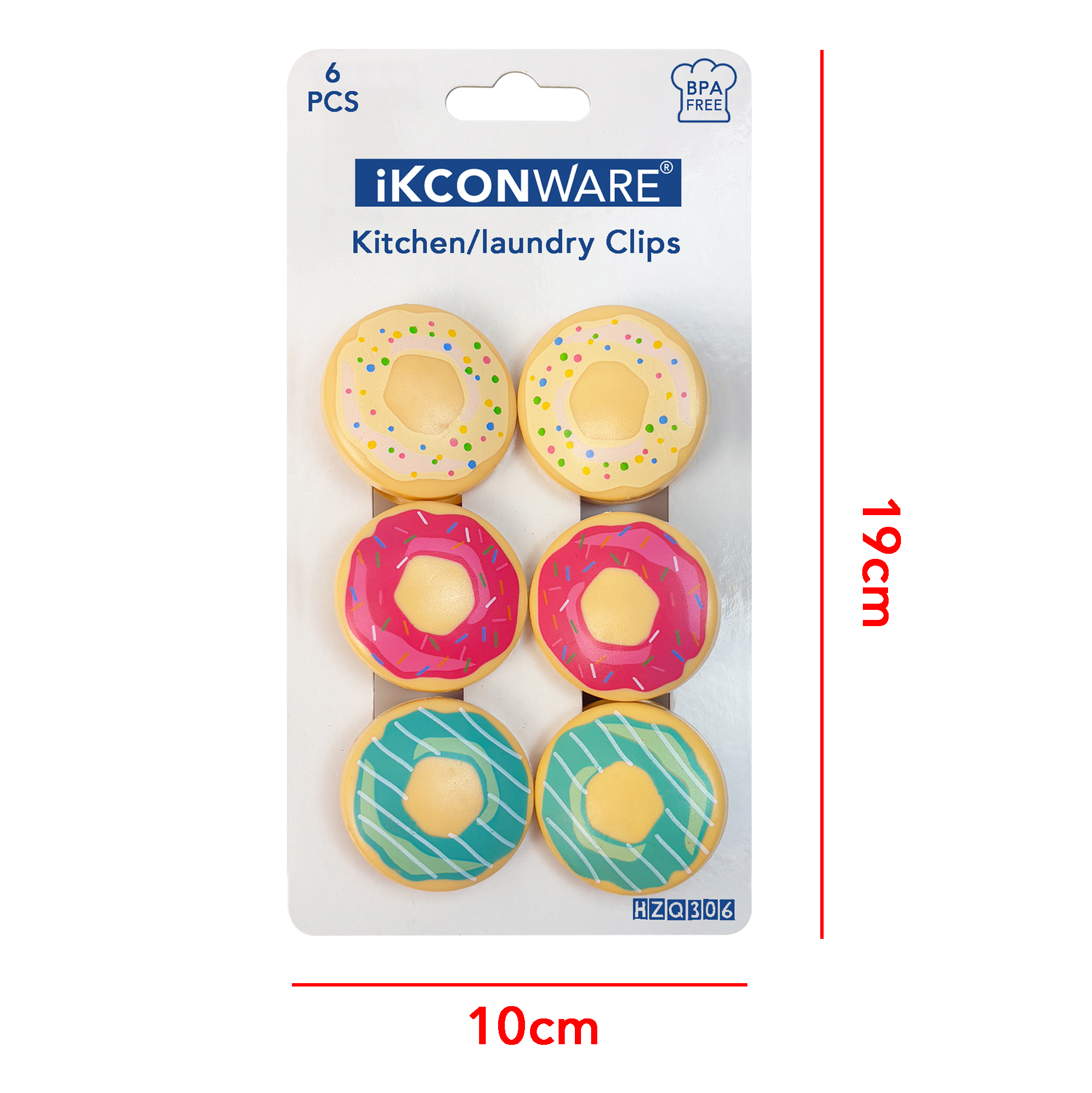 Donut-Shaped Plastic Clip Set of 6