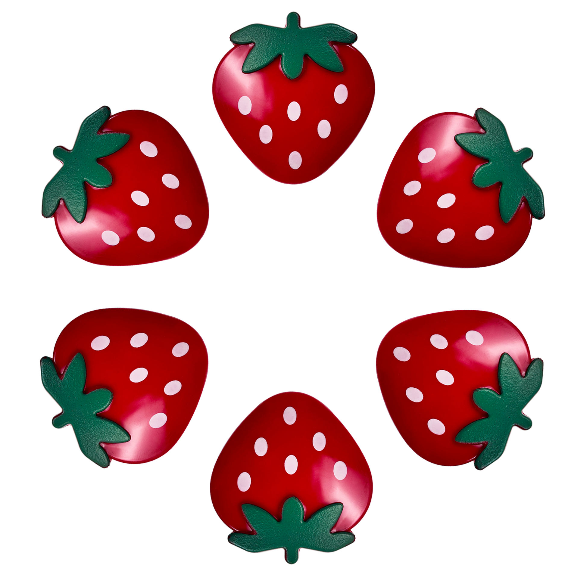 Strawberry-Shaped Plastic Clip Set of 6