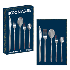 5-Piece Mirror-Polished Stainless Steel Cutlery Set