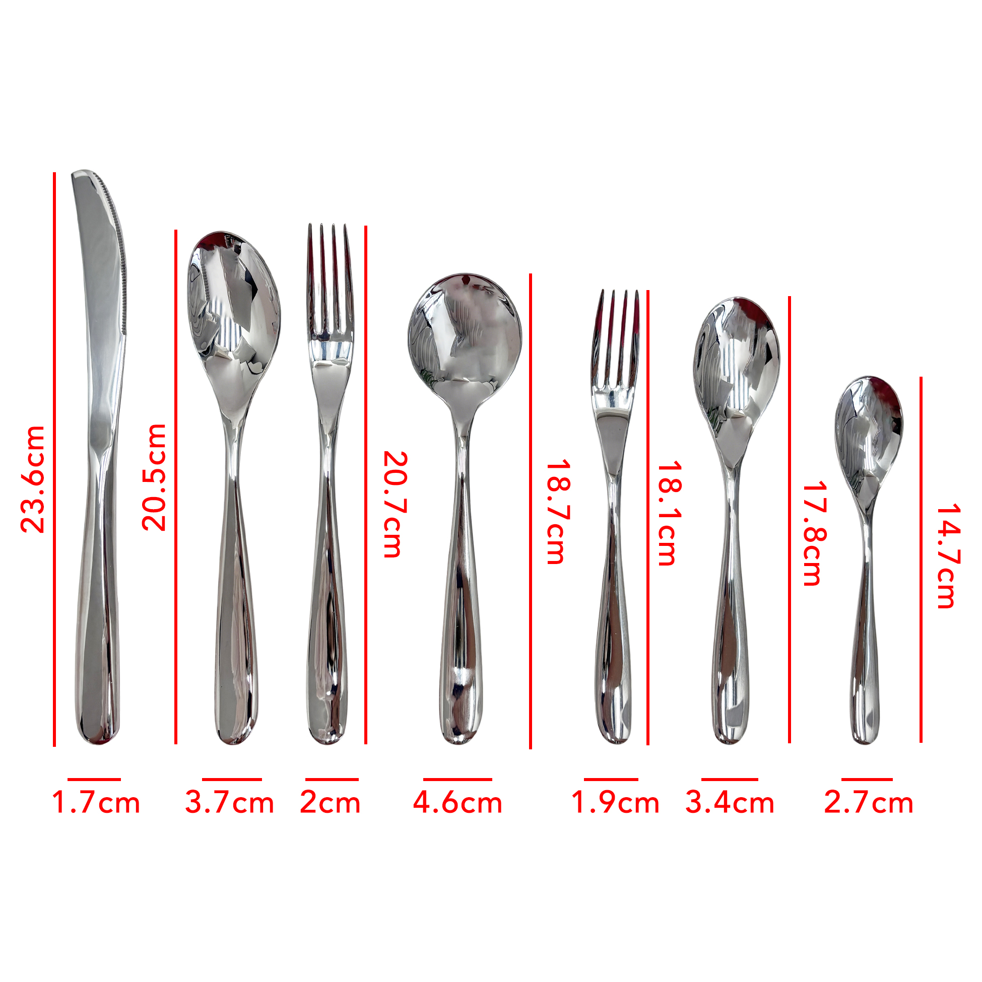 7-Piece Mirror-Polished Stainless Steel Cutlery Set