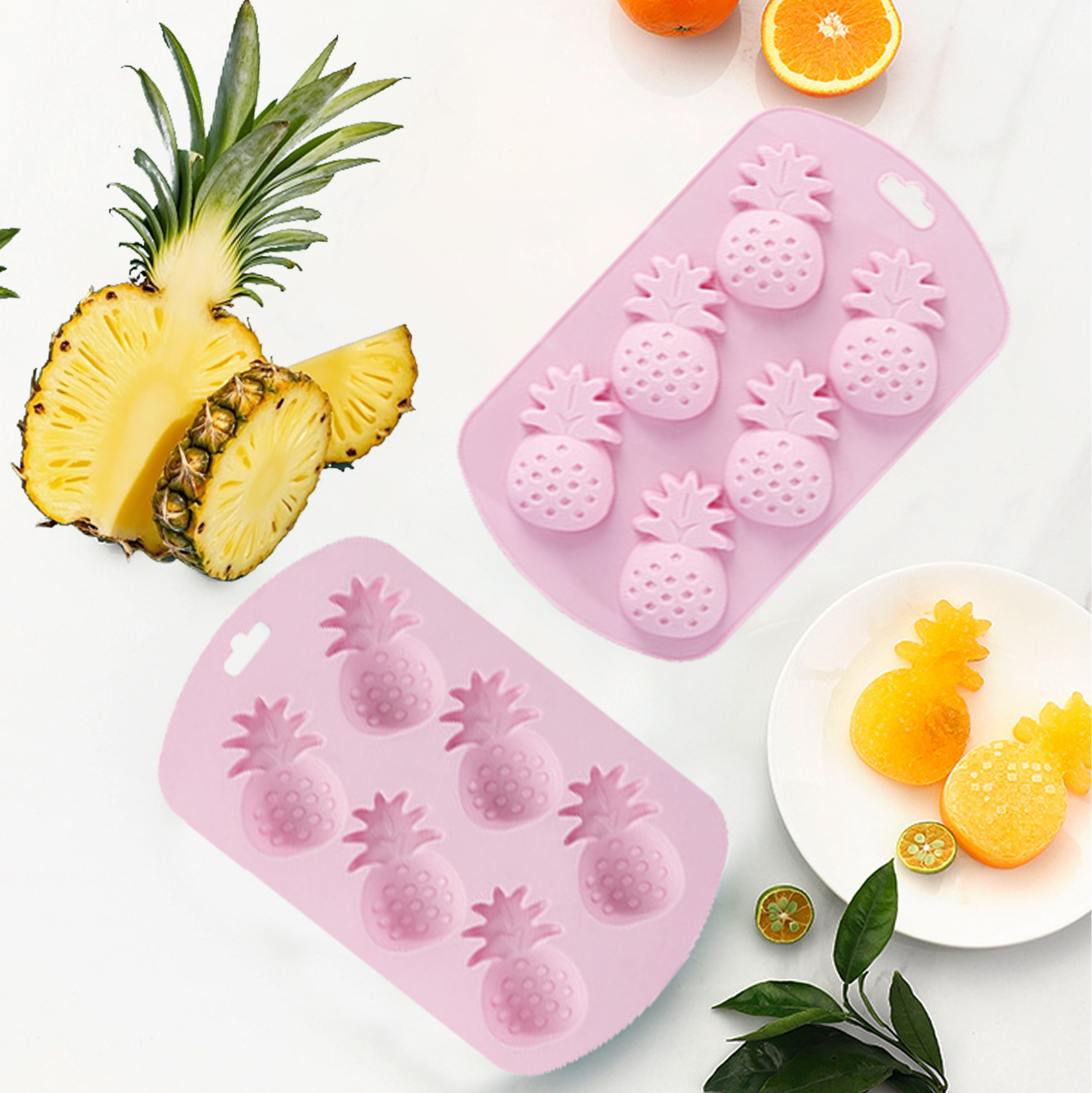 6-Cavity Pineapple-Shaped Silicone Dessert Mold