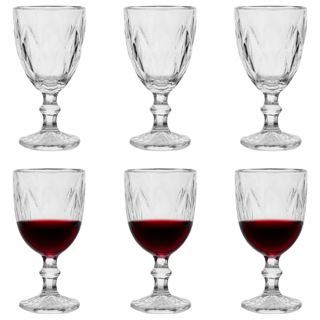 6-Piece Vintage-Cut Wine Glass Set