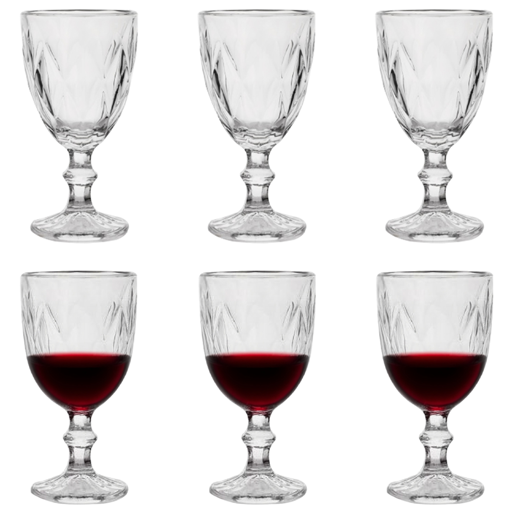 6-Piece Vintage-Cut Wine Glass Set