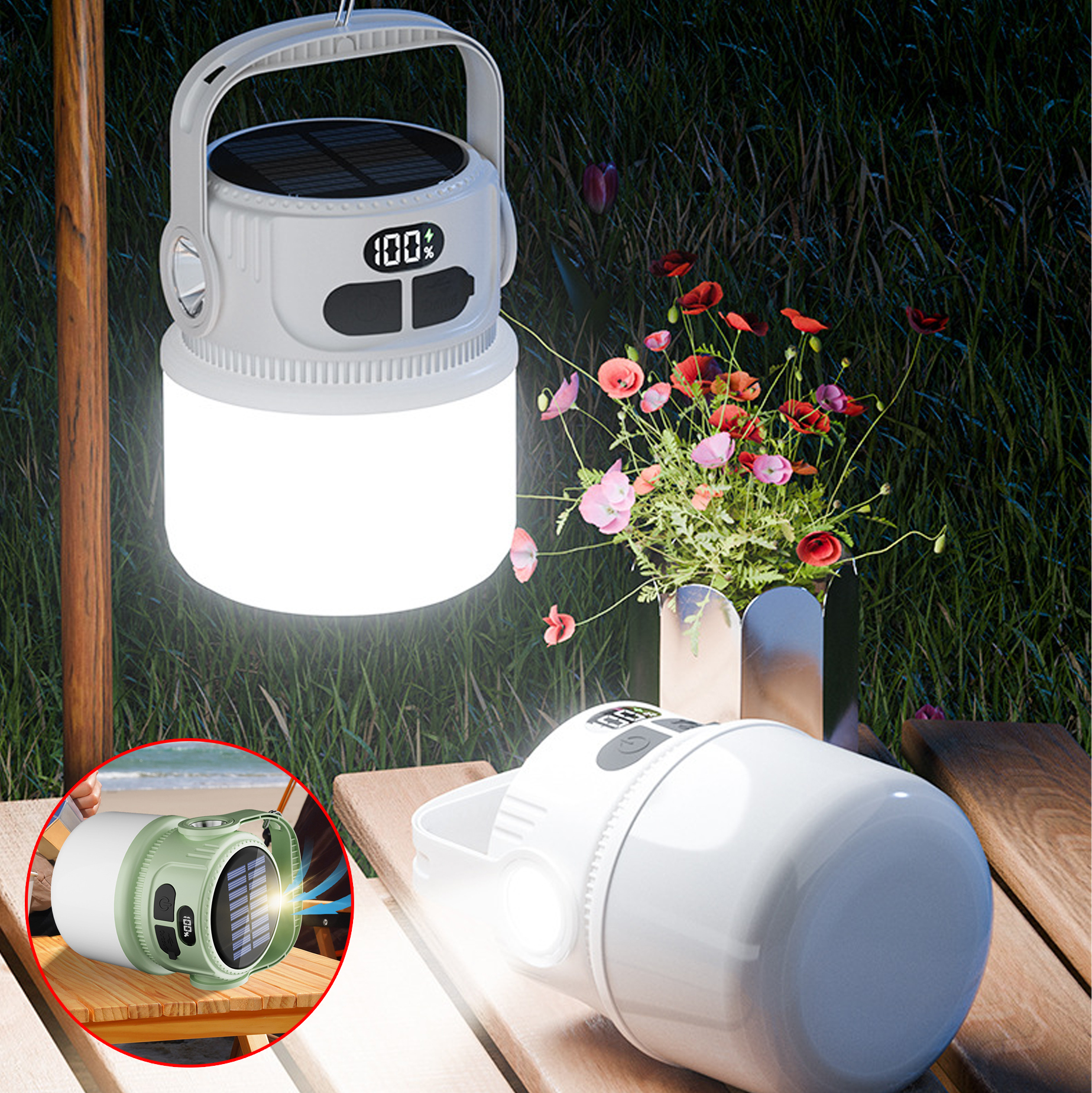 Solar-Powered Multifunctional Garden LED Lantern