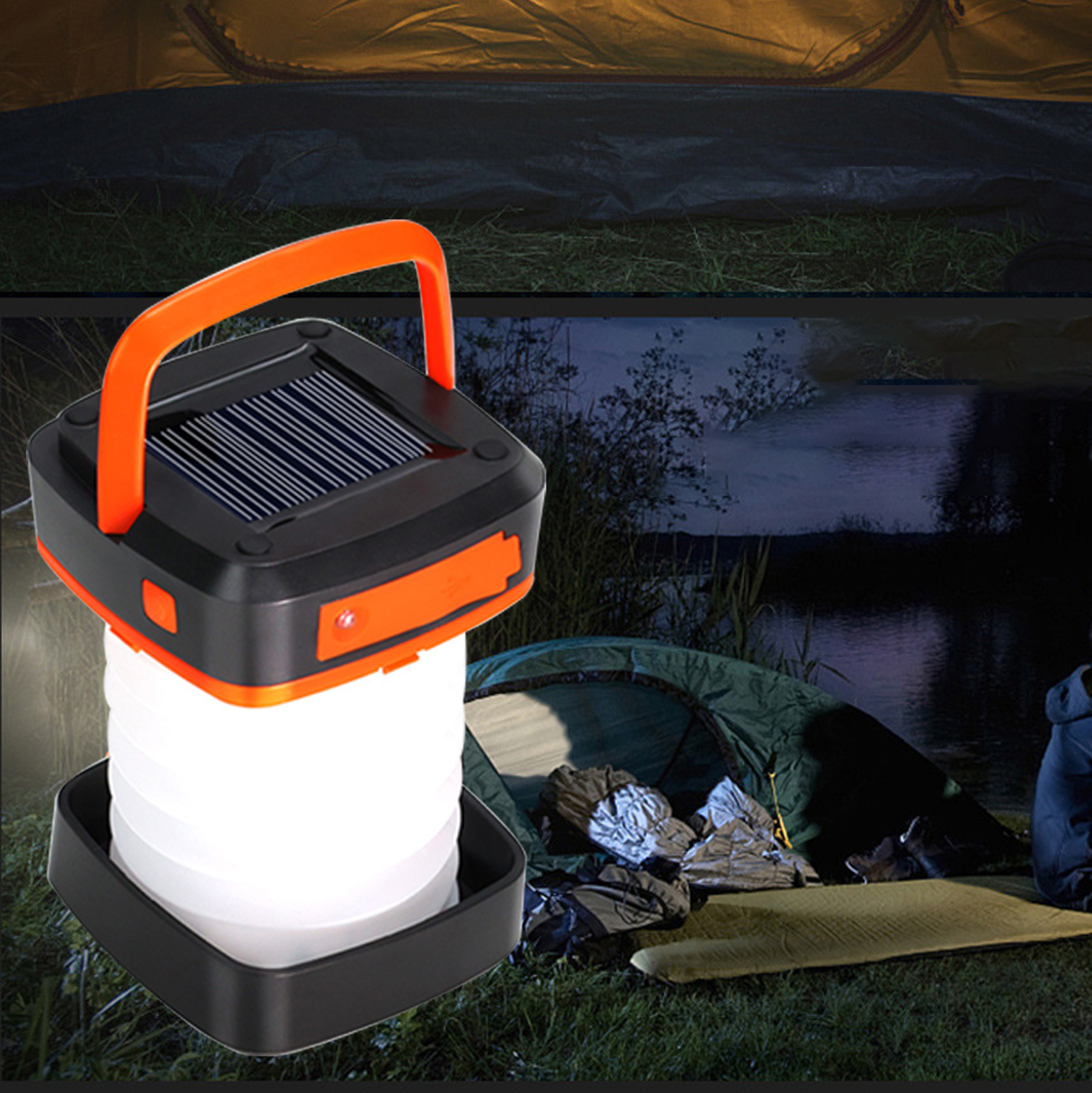 Solar-Powered Collapsible LED Garden Lantern