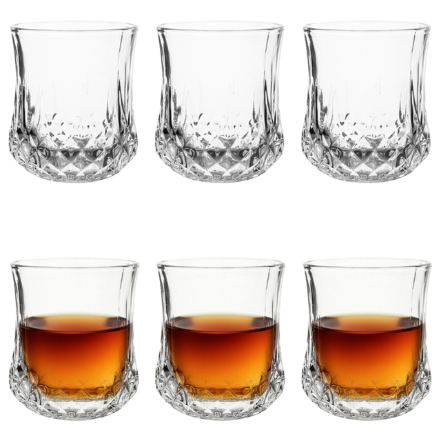 6-Piece Diamond-Cut Whiskey Glass Set