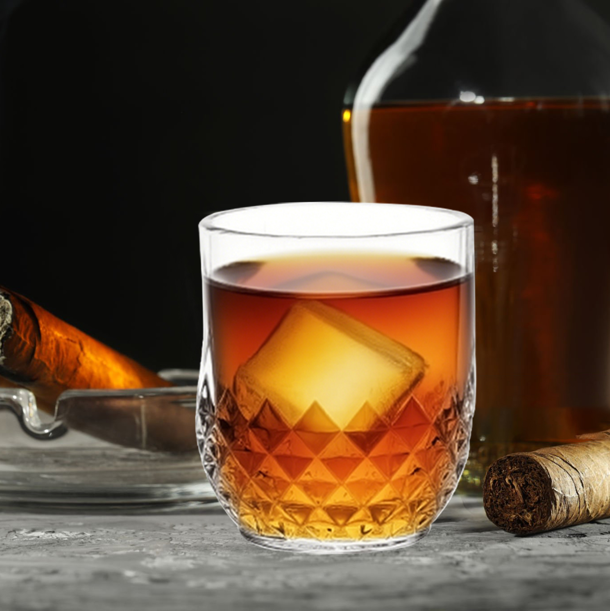 6-Piece Diamond-Patterned Whiskey Glass Set