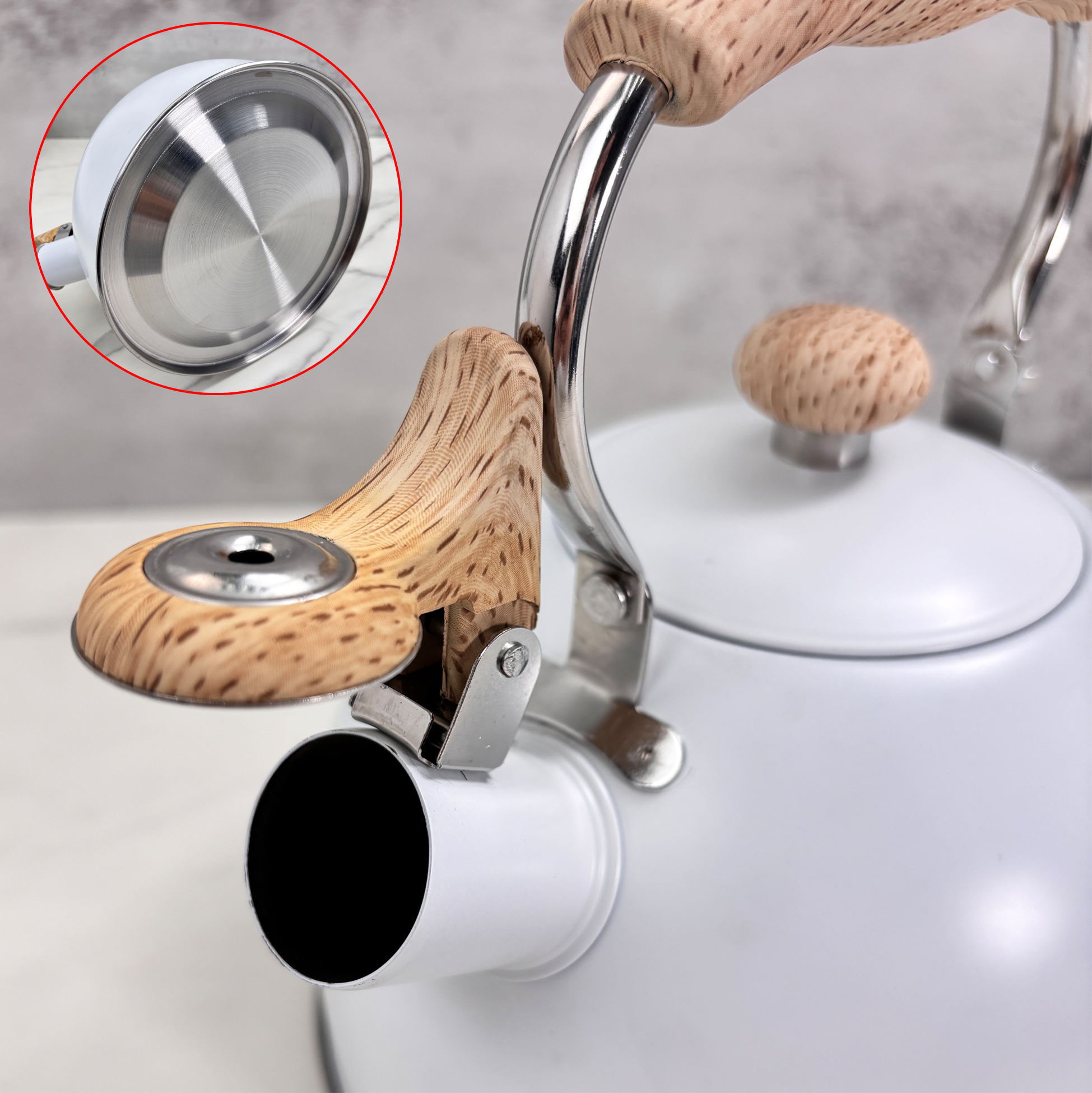 2.5L White Stainless Steel Kettle